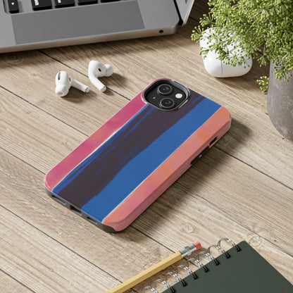 Strong Apple iPhone Case Ft. Minimal Blue Pink