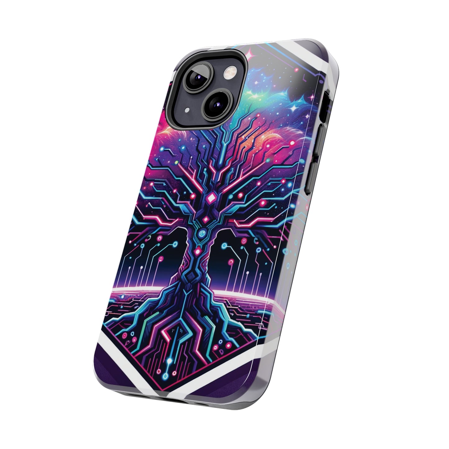 ToughDrop Apple iPhone Case Ft. Cyberpunk Nebula Tree