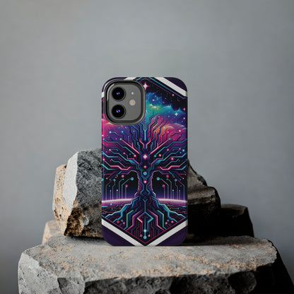 ToughDrop Apple iPhone Case Ft. Cyberpunk Nebula Tree