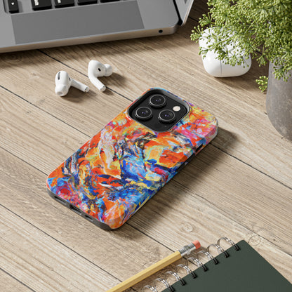 Tough Apple iPhone Case Ft. Abstract Blue and Orange