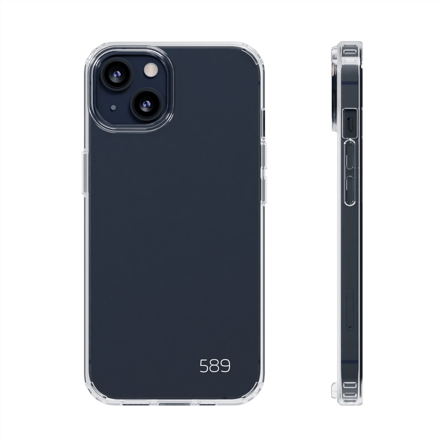 Clear iPhone 11-14 and Samsung S21-S22 Hard Plastic Phone Cases by 589 Designs