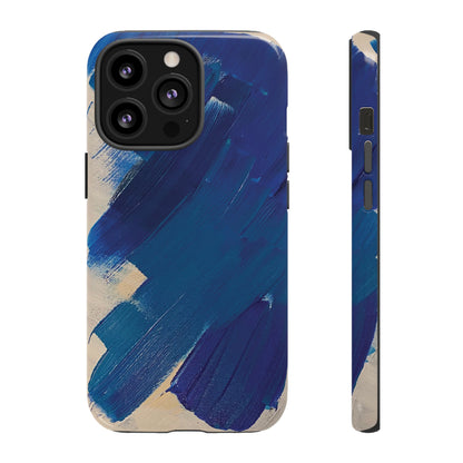 Tough Phone Case Ft. Blue and White Acrylic Large Strokes