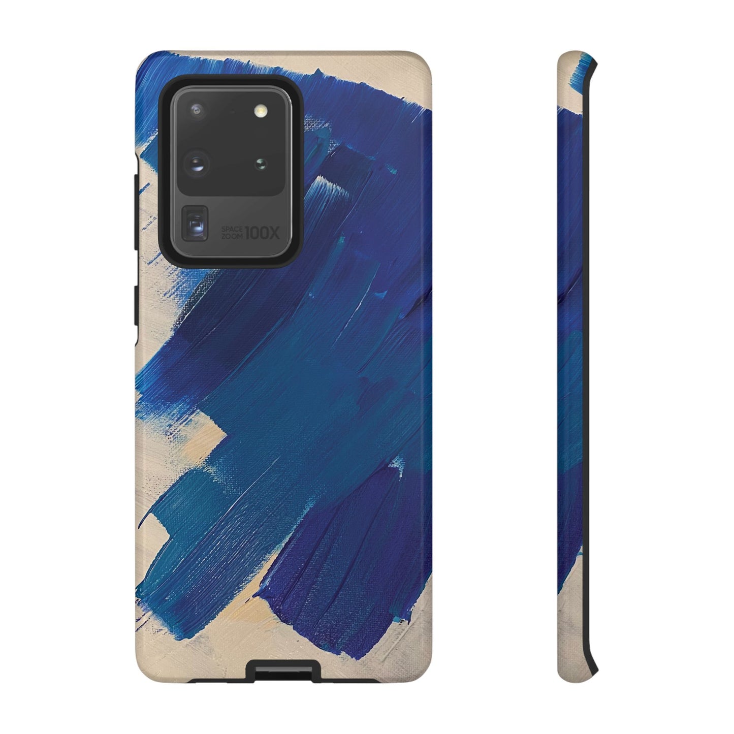 Tough Phone Case Ft. Blue and White Acrylic Large Strokes