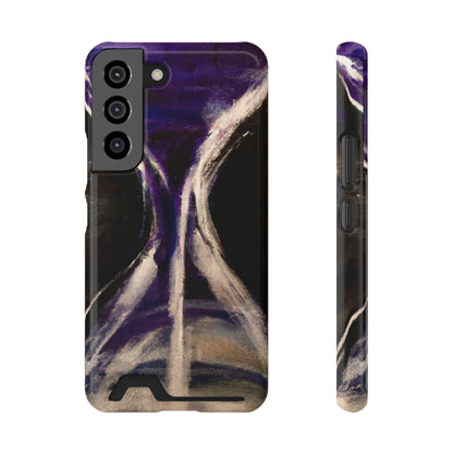 iPhone 13 and Samsung S21, S22 Cases with Card Holder Ft. Purple Hourglass