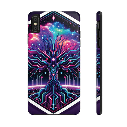 ToughDrop Apple iPhone Case Ft. Cyberpunk Nebula Tree