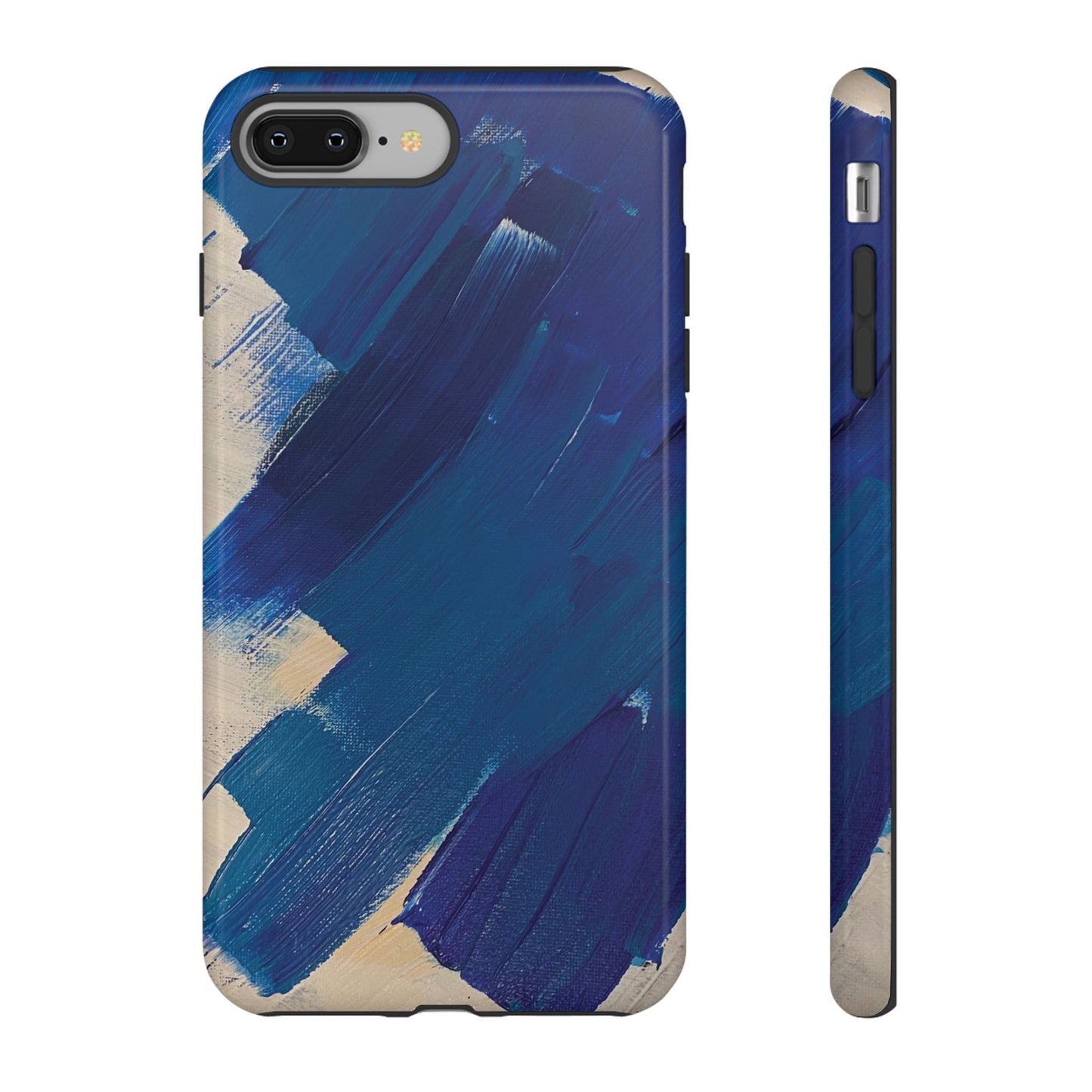 Tough Phone Case Ft. Blue and White Acrylic Large Strokes