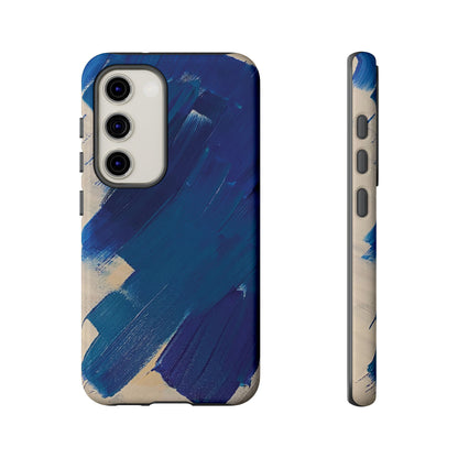 Tough Phone Case Ft. Blue and White Acrylic Large Strokes