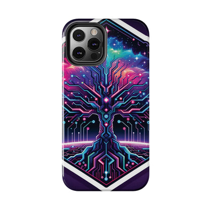 ToughDrop Apple iPhone Case Ft. Cyberpunk Nebula Tree