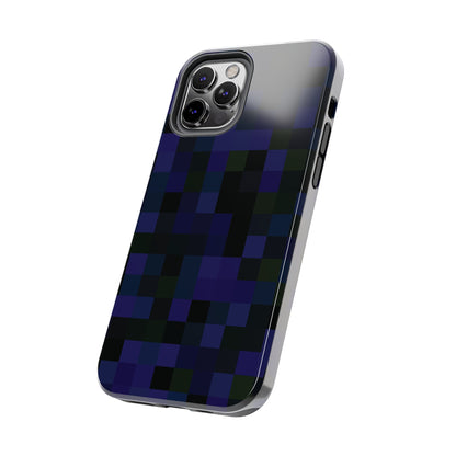 Strong Apple iPhone Case Ft. Dark Blue Pixels