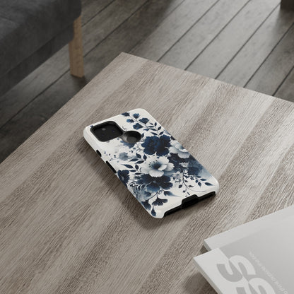 Tough Phone Case Ft. Navy Blue Flowers