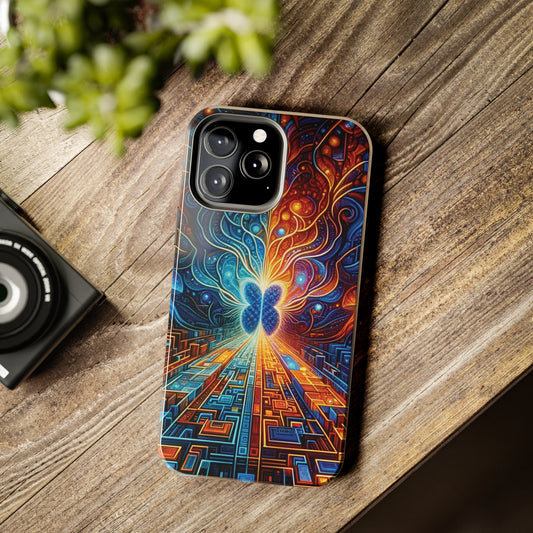 ToughDrop Apple iPhone Case Ft. Cyber Blue Butterfly