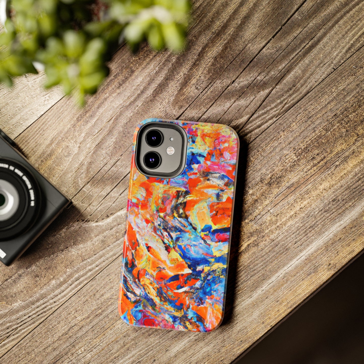 Tough Apple iPhone Case Ft. Abstract Blue and Orange