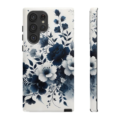 Tough Phone Case Ft. Navy Blue Flowers