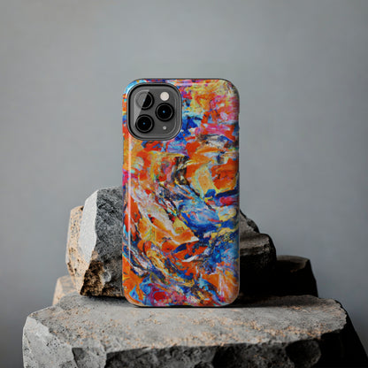 Tough Apple iPhone Case Ft. Abstract Blue and Orange