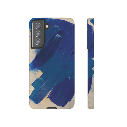 Tough Phone Case Ft. Blue and White Acrylic Large Strokes