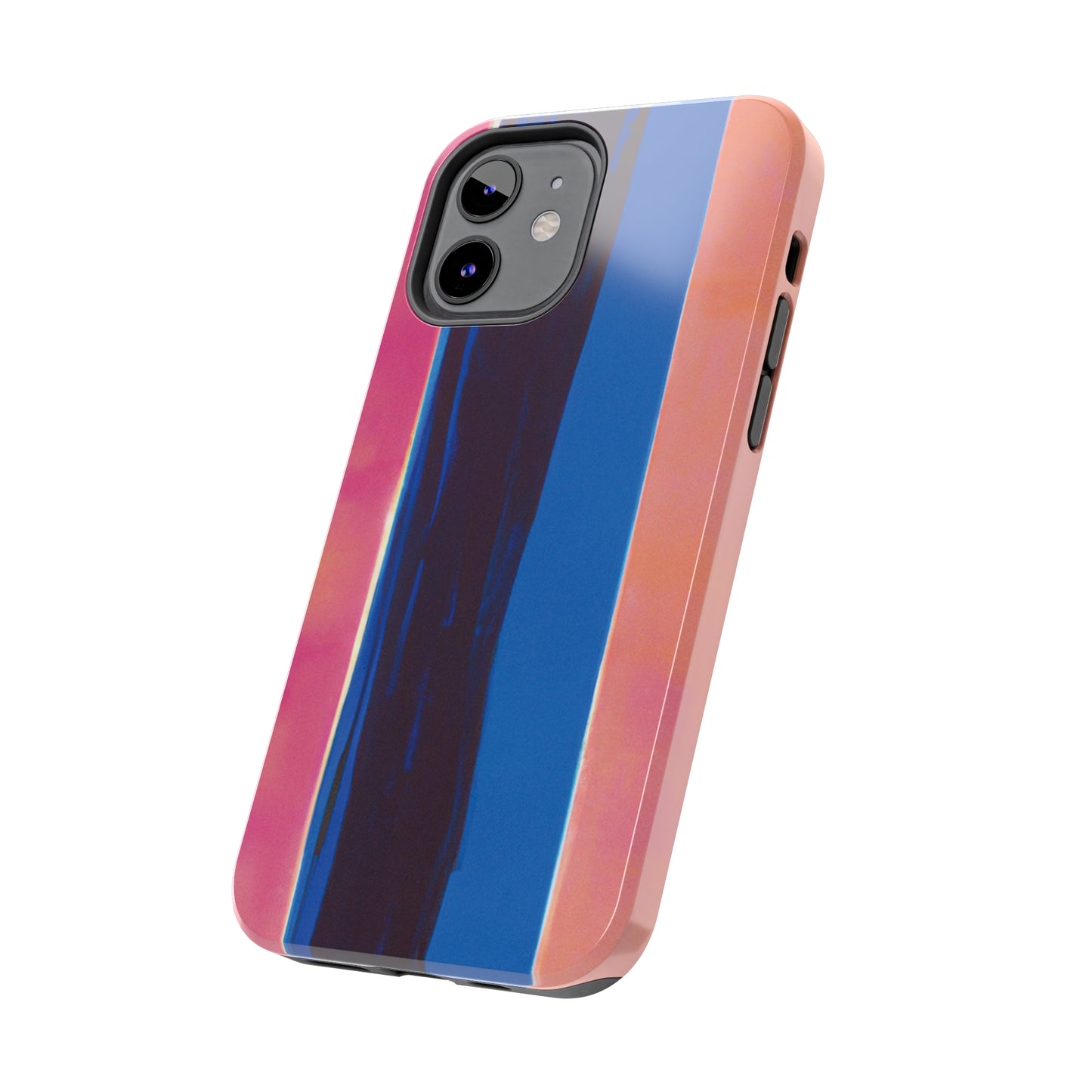 Strong Apple iPhone Case Ft. Minimal Blue Pink