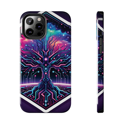 ToughDrop Apple iPhone Case Ft. Cyberpunk Nebula Tree