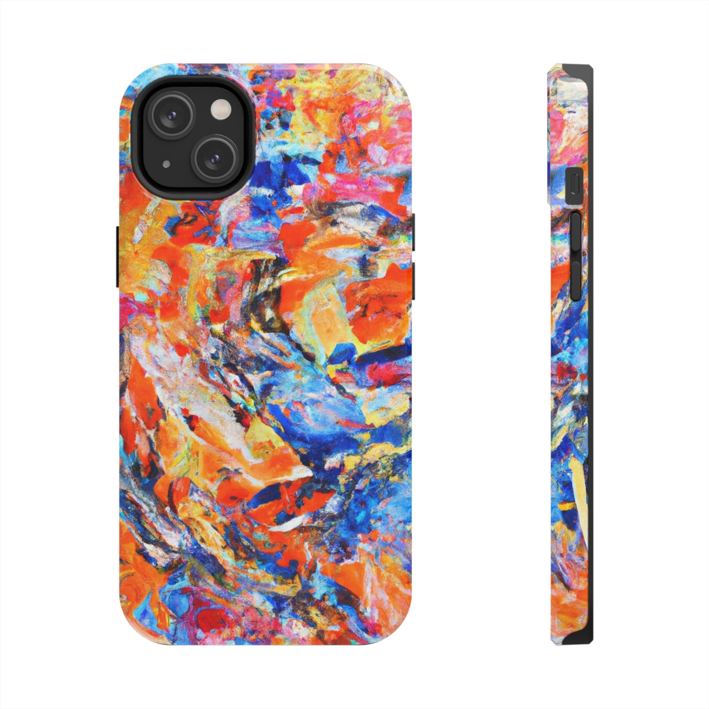 Tough Apple iPhone Case Ft. Abstract Blue and Orange