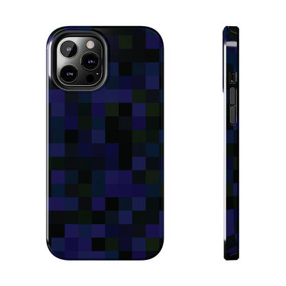 Strong Apple iPhone Case Ft. Dark Blue Pixels