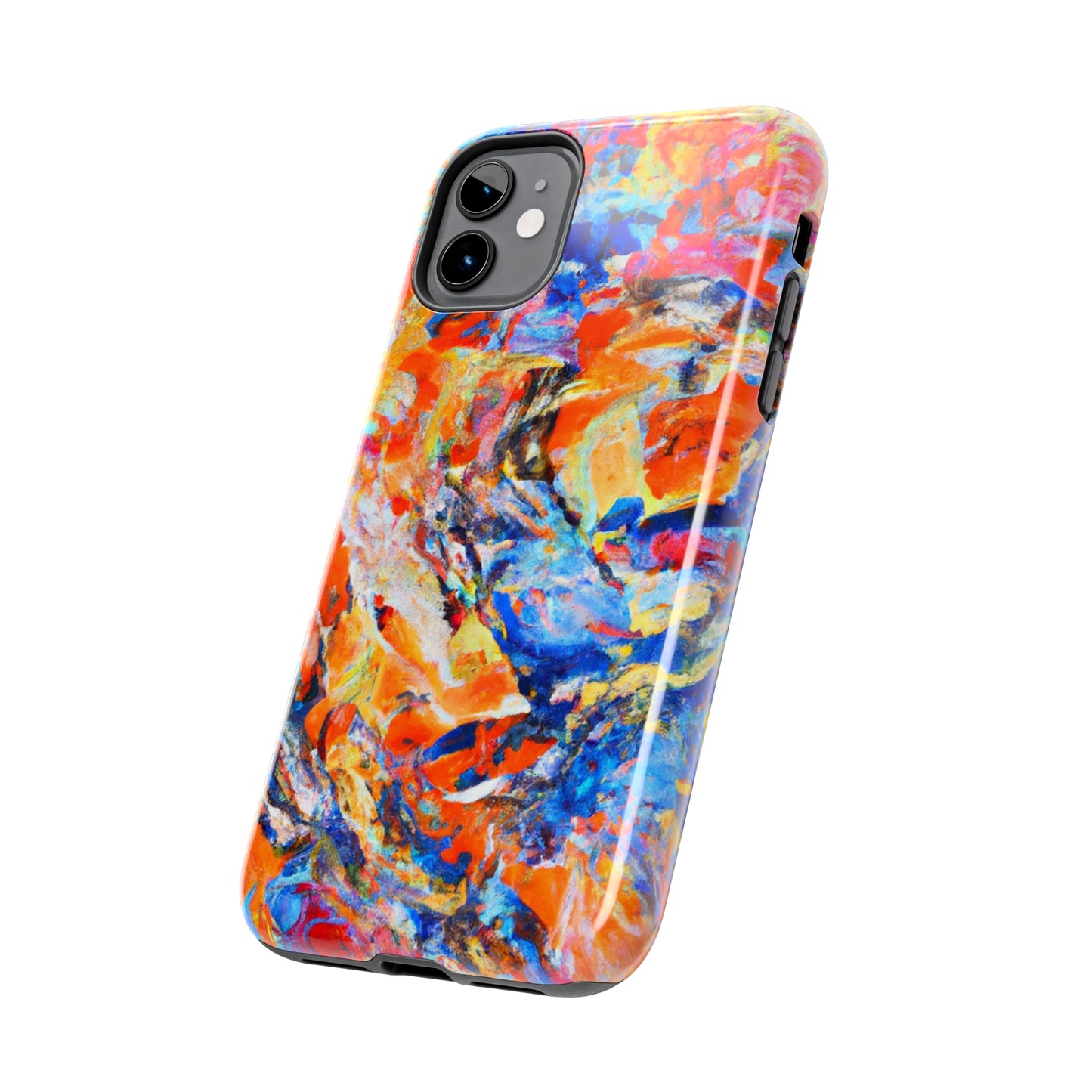 Tough Apple iPhone Case Ft. Abstract Blue and Orange