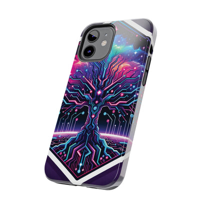 ToughDrop Apple iPhone Case Ft. Cyberpunk Nebula Tree