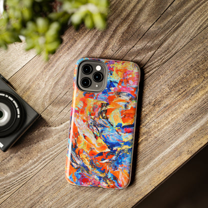 Tough Apple iPhone Case Ft. Abstract Blue and Orange