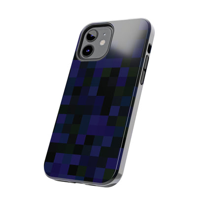 Strong Apple iPhone Case Ft. Dark Blue Pixels