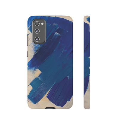 Tough Phone Case Ft. Blue and White Acrylic Large Strokes