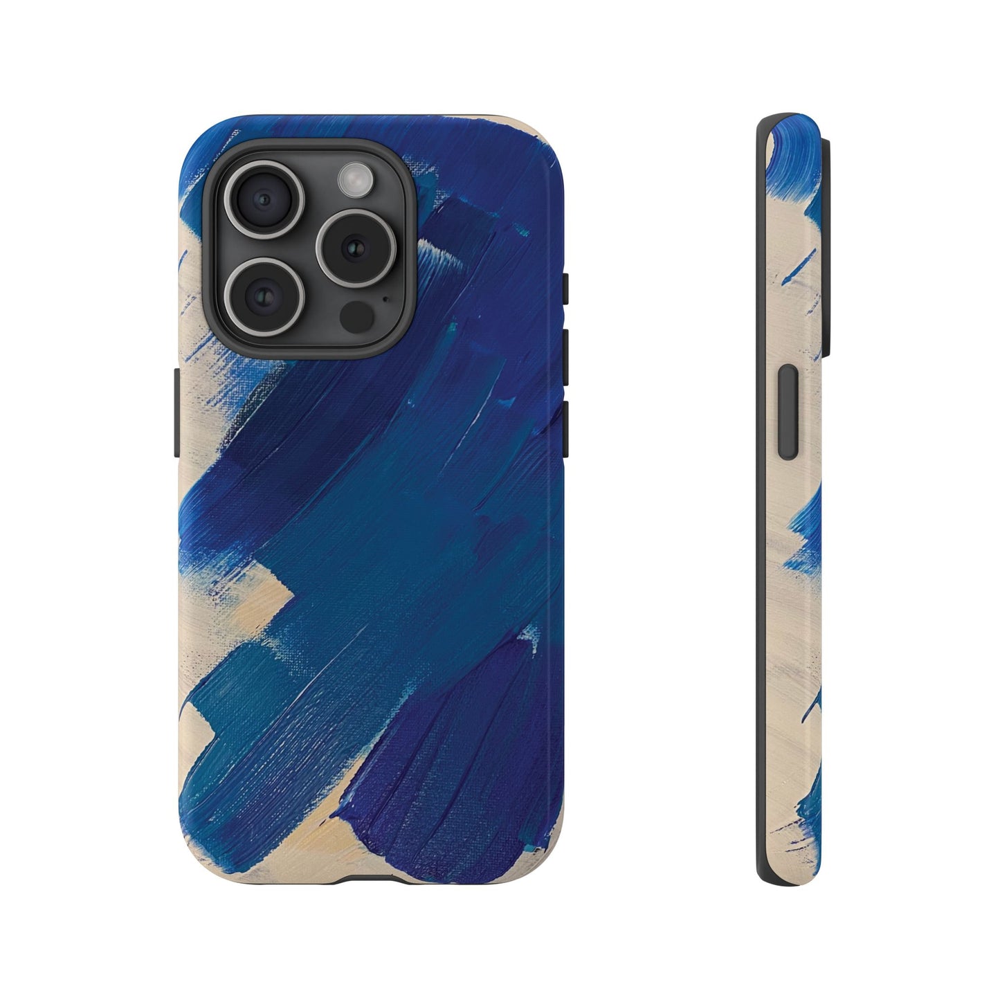 Tough Phone Case Ft. Blue and White Acrylic Large Strokes