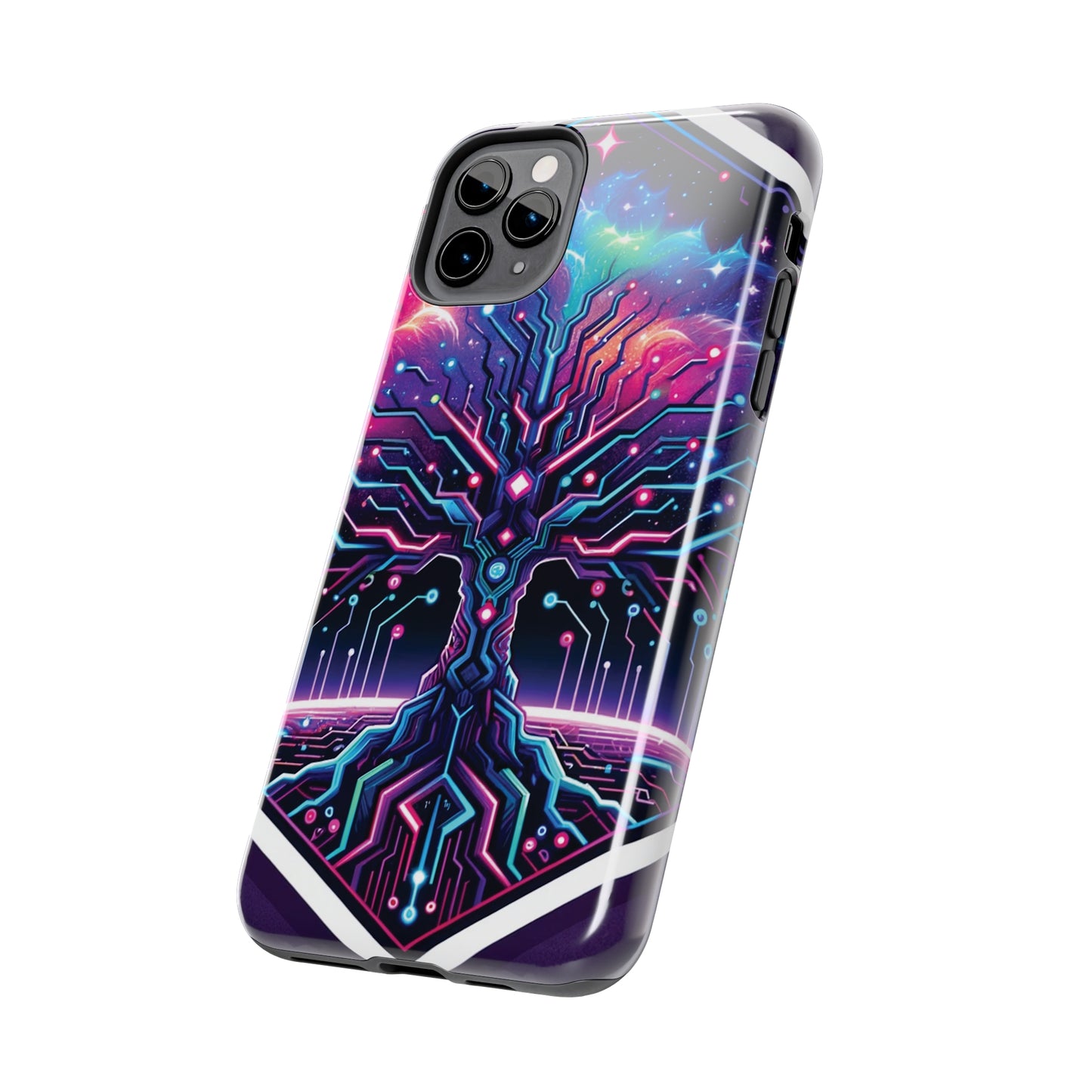 ToughDrop Apple iPhone Case Ft. Cyberpunk Nebula Tree