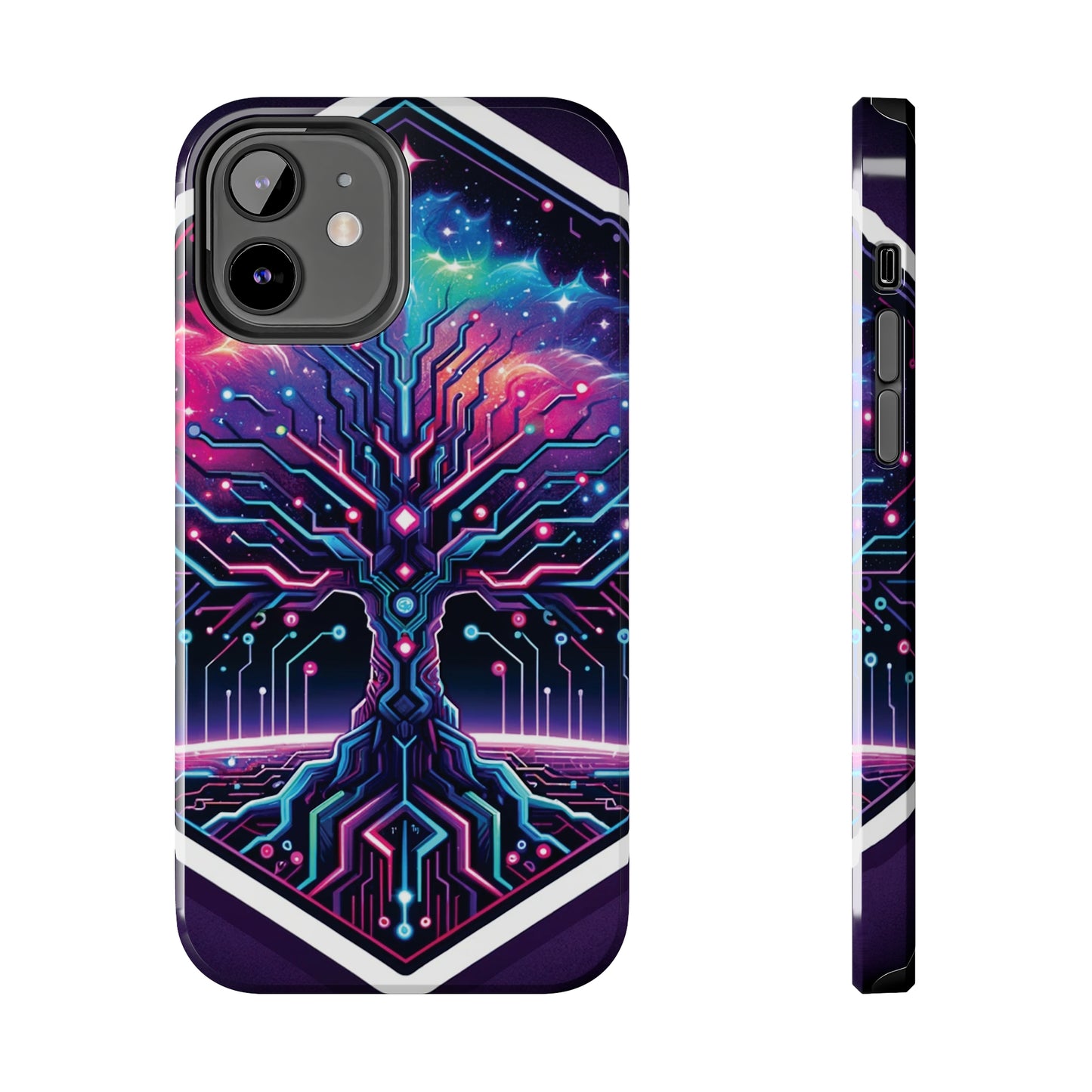 ToughDrop Apple iPhone Case Ft. Cyberpunk Nebula Tree