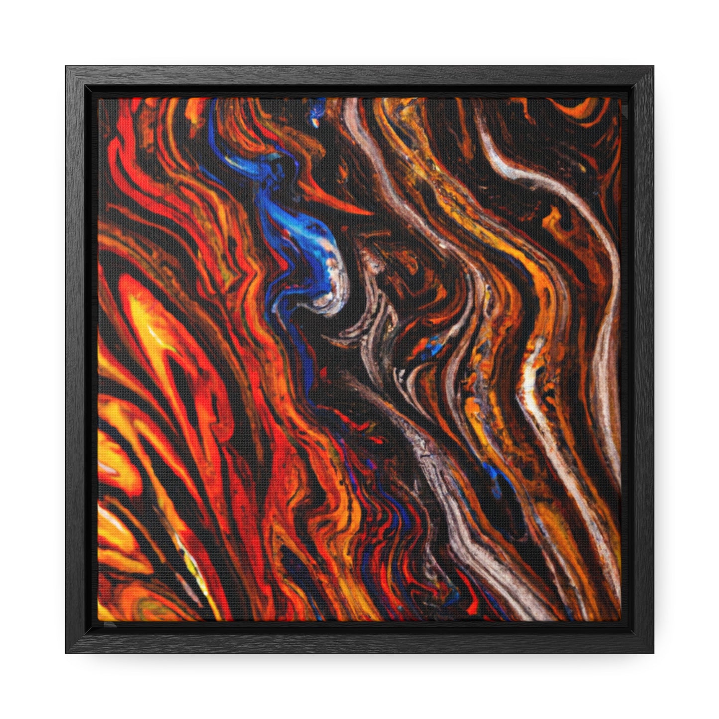 10x10 Abstract Framed Canvas, Abstract Petrified Wood