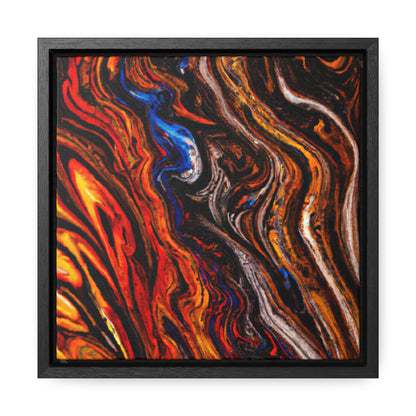 10x10 Abstract Framed Canvas, Abstract Petrified Wood