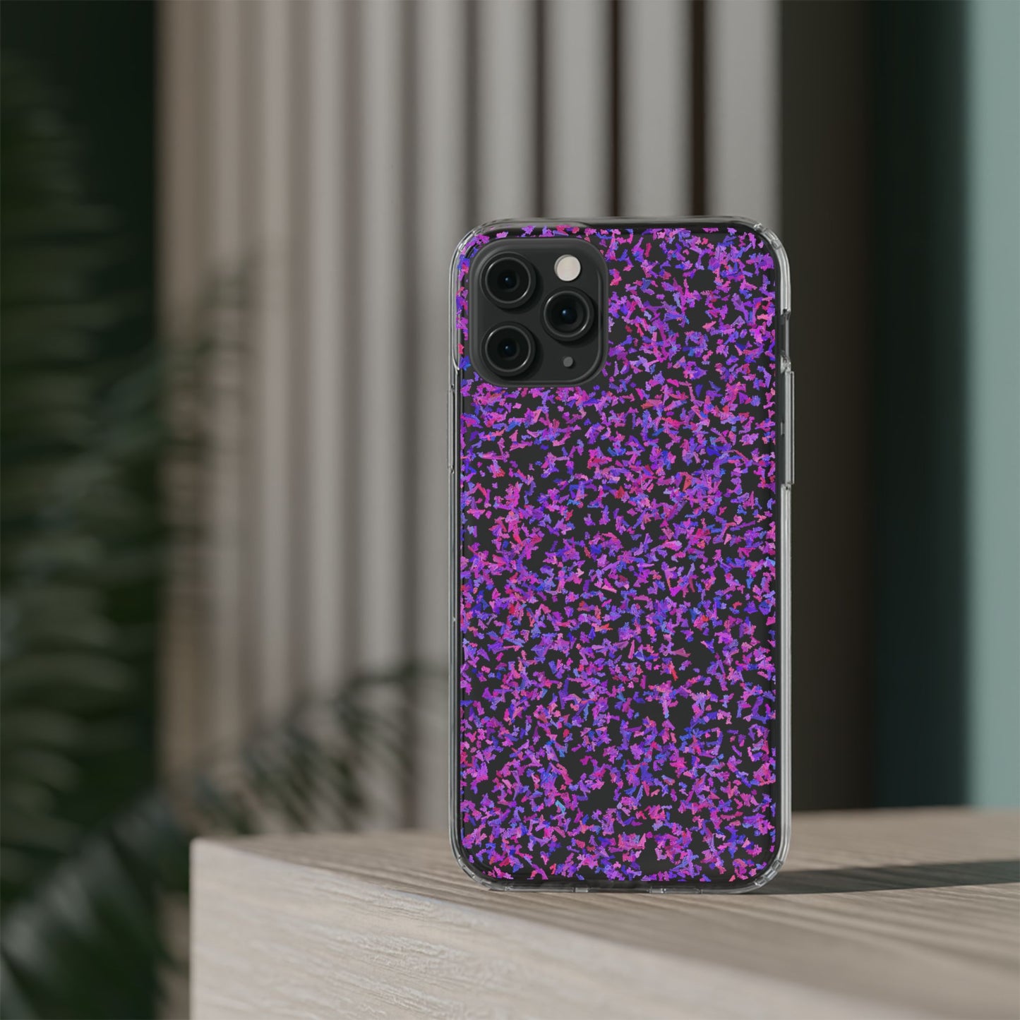 Clear iPhone and Android Cases Ft. Purple Leaves