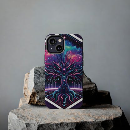 ToughDrop Apple iPhone Case Ft. Cyberpunk Nebula Tree