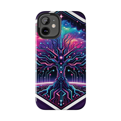 ToughDrop Apple iPhone Case Ft. Cyberpunk Nebula Tree