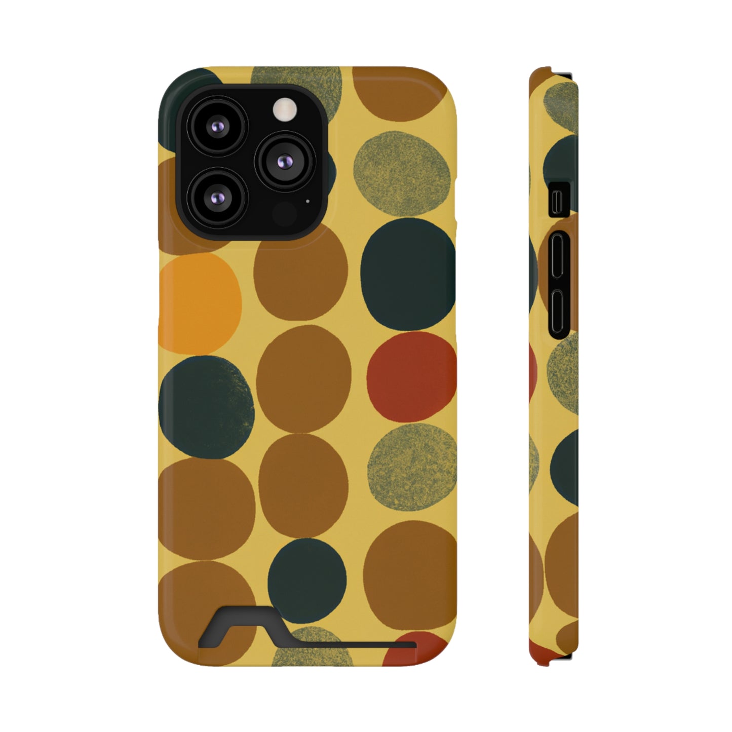 iPhone 13 and Samsung S21, S22 Cases with Card Holder Ft. Autumn Circles