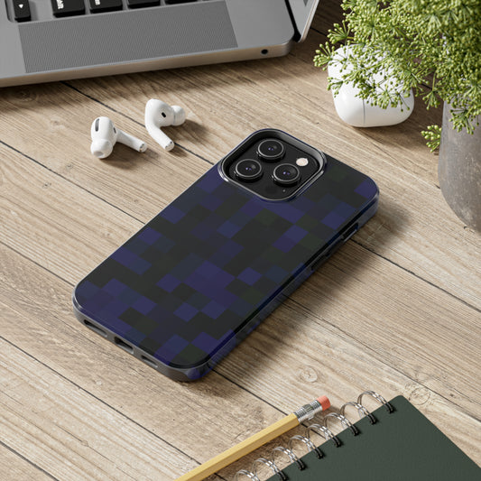 Strong Apple iPhone Case Ft. Dark Blue Pixels