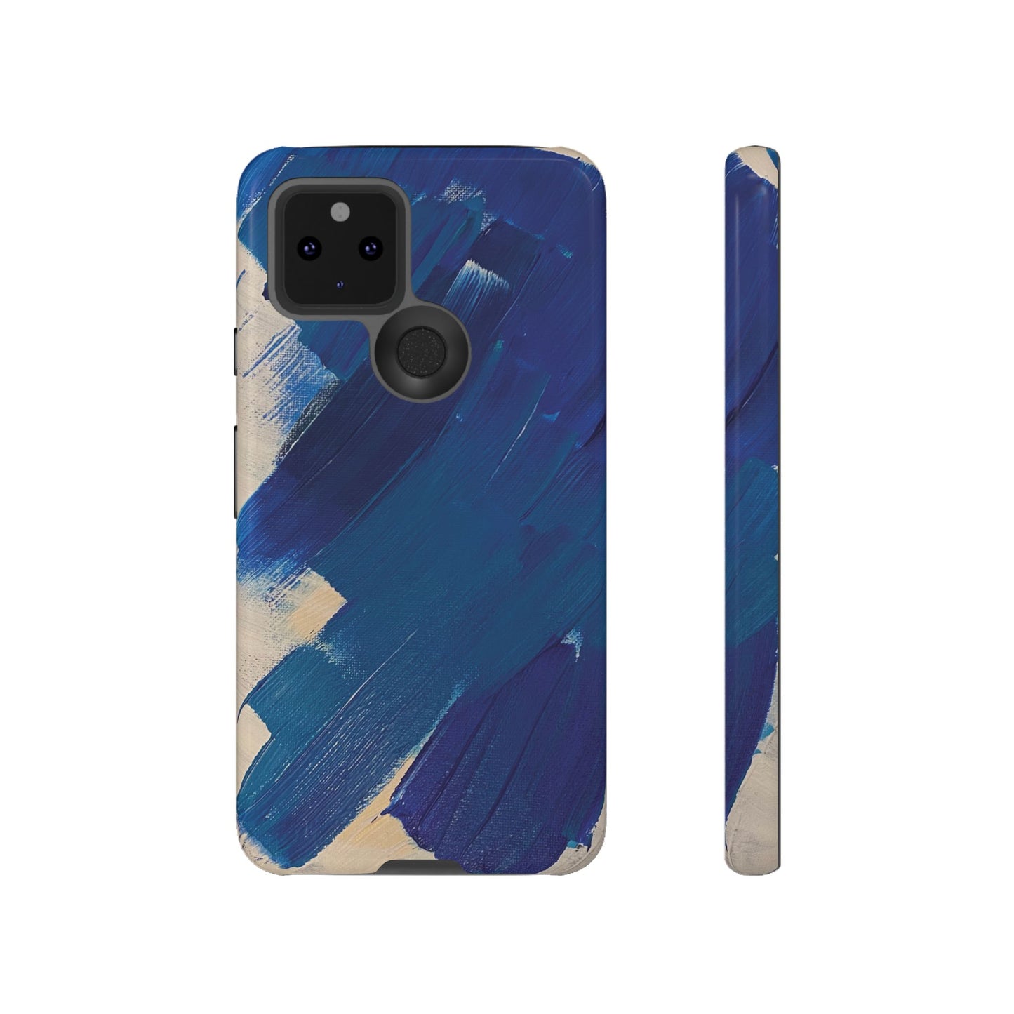 Tough Phone Case Ft. Blue and White Acrylic Large Strokes