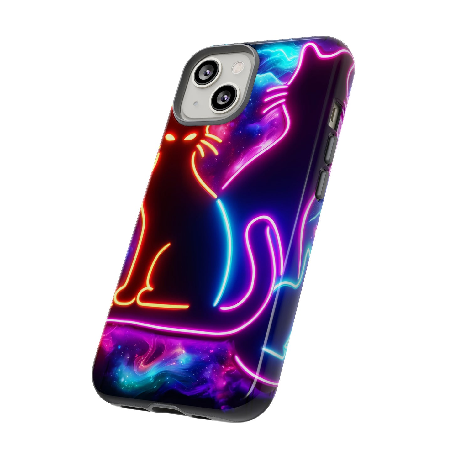 Tough Phone Case Ft. Neon Cats