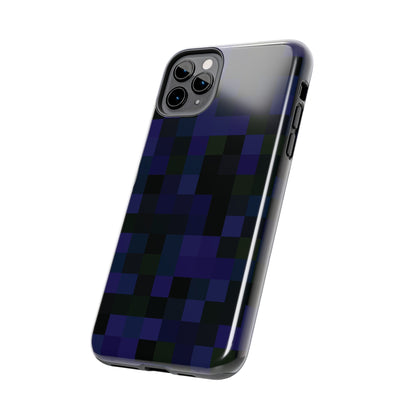 Strong Apple iPhone Case Ft. Dark Blue Pixels