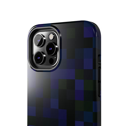 Strong Apple iPhone Case Ft. Dark Blue Pixels