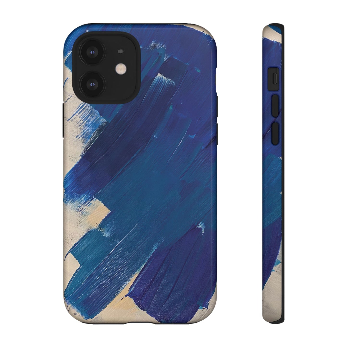 Tough Phone Case Ft. Blue and White Acrylic Large Strokes