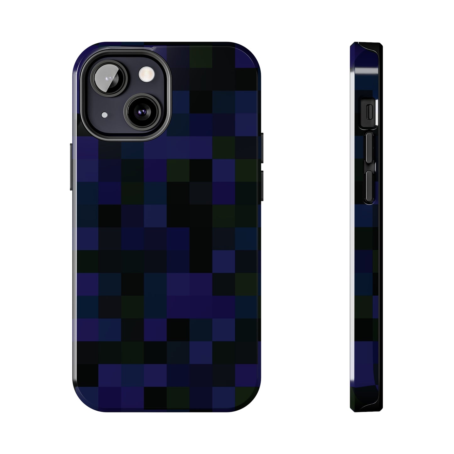 Strong Apple iPhone Case Ft. Dark Blue Pixels