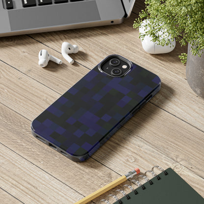 Strong Apple iPhone Case Ft. Dark Blue Pixels