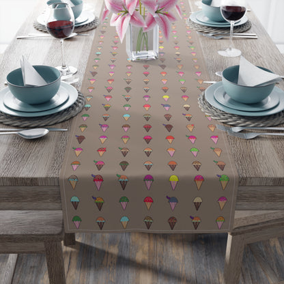 Extra Long Winter Table Runner (Cotton) Ft. Pixel Cones