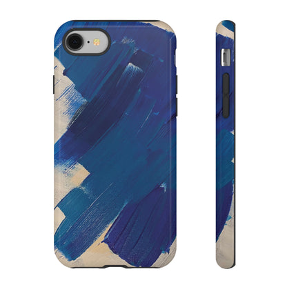 Tough Phone Case Ft. Blue and White Acrylic Large Strokes