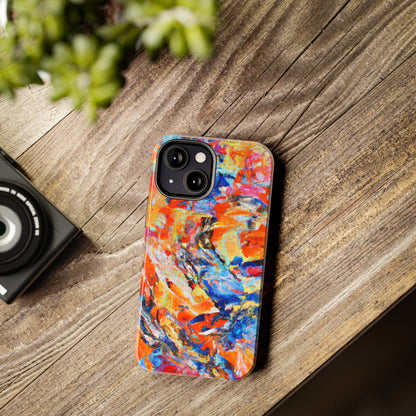 Tough Apple iPhone Case Ft. Abstract Blue and Orange