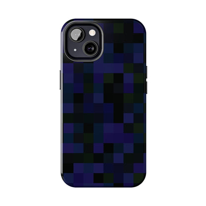 Strong Apple iPhone Case Ft. Dark Blue Pixels