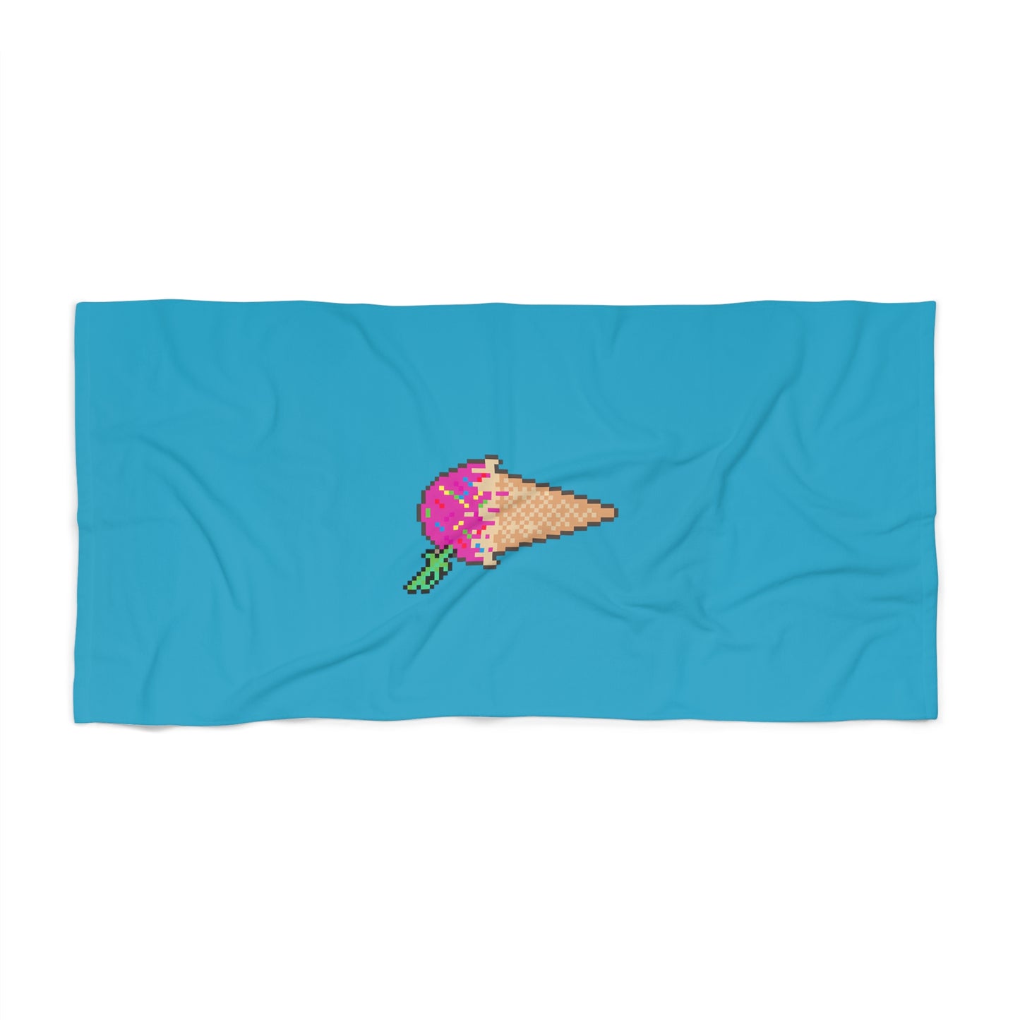 Beach Towel Ft. Pixel Cone (Turquoise/Cyan front)